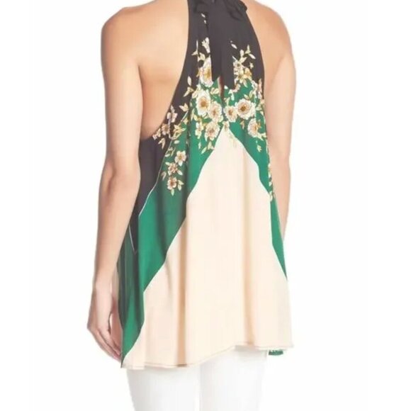 Free People Beat of My Heart Tunic Mini Dress Halter Sleeveless Floral Small - Picture 6 of 13